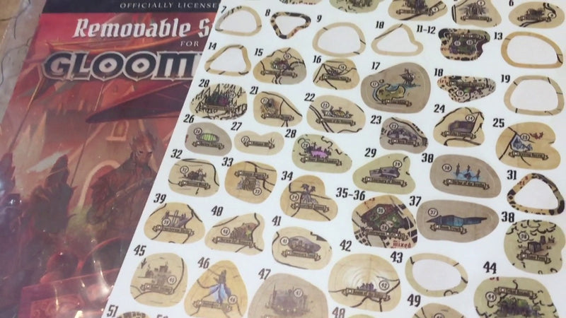 Gloomhaven removable sticker sheet 