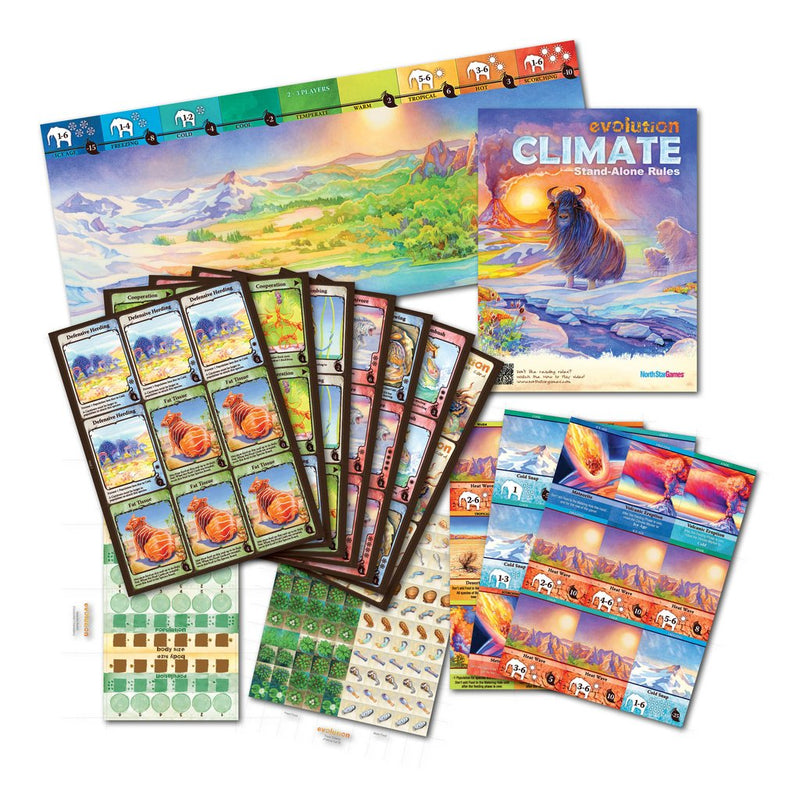 evolution climate board game components