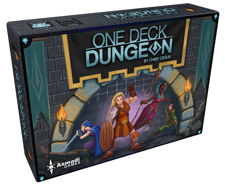 One Deck Dungeon Kickstarter dungeon crawl fantasy card dice board game box